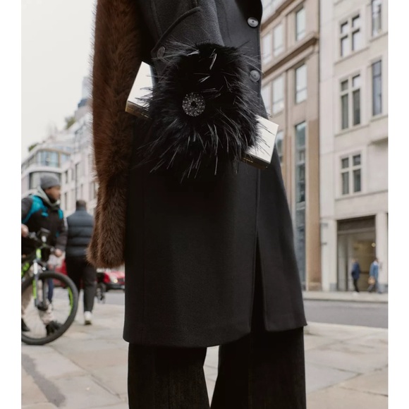 Zara Handbags - FAUX FUR JEWELED MITTENS